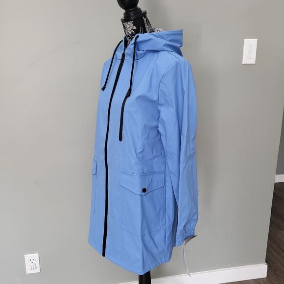 London Fog rainwear coat light blue color S/P size - Picture 3 of 9